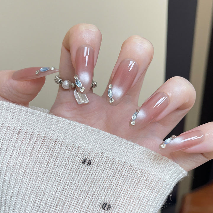 Glamorous Rhinestone Accent Press-On Nagelspitzen Karnz