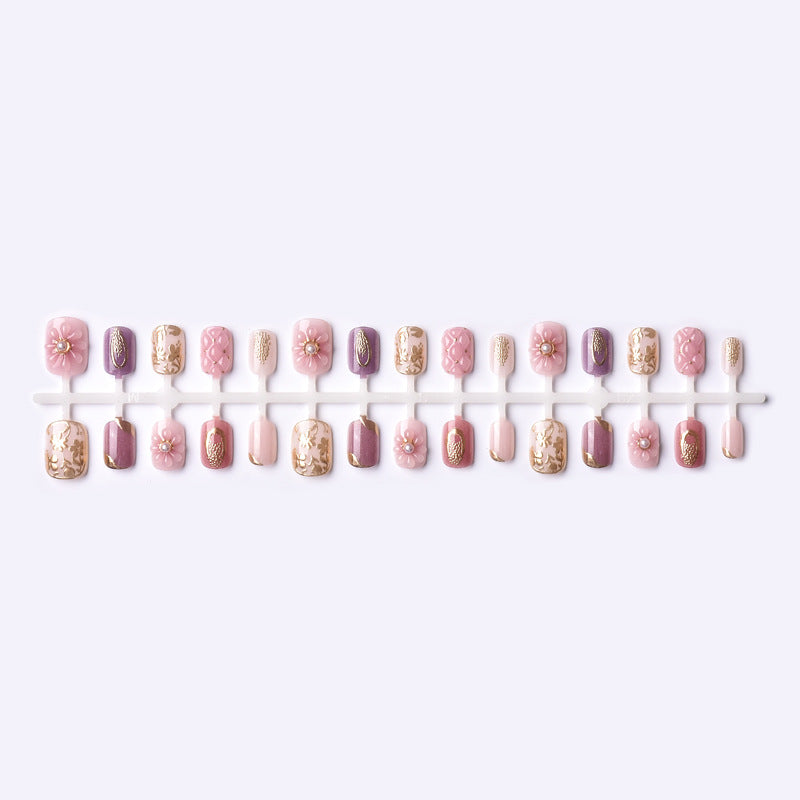 Elegantes florales dekoratives aufklebe Nagelkunst Set Karnz