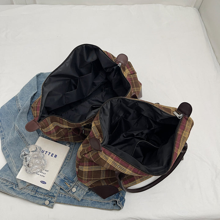 Kariert Strukturierter Wochenend-Duffle-Bag Karnz
