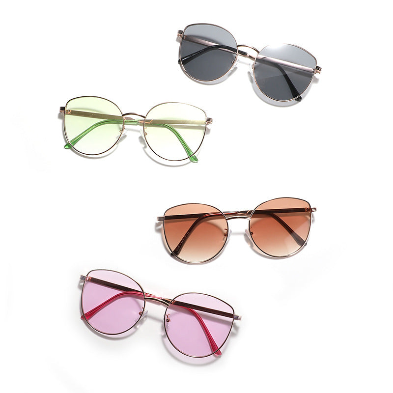 Damen geometrische Sonnenbrille mit schmalem Metallrahmen Karnz