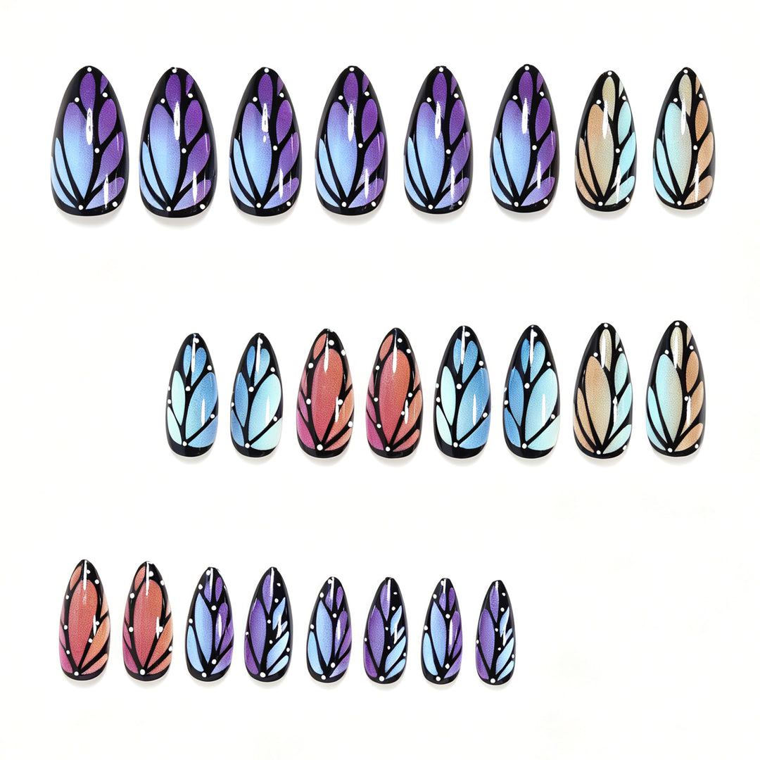 Künstlerisches Stiletto-Nailart-Set mit Blattmustern Karnz