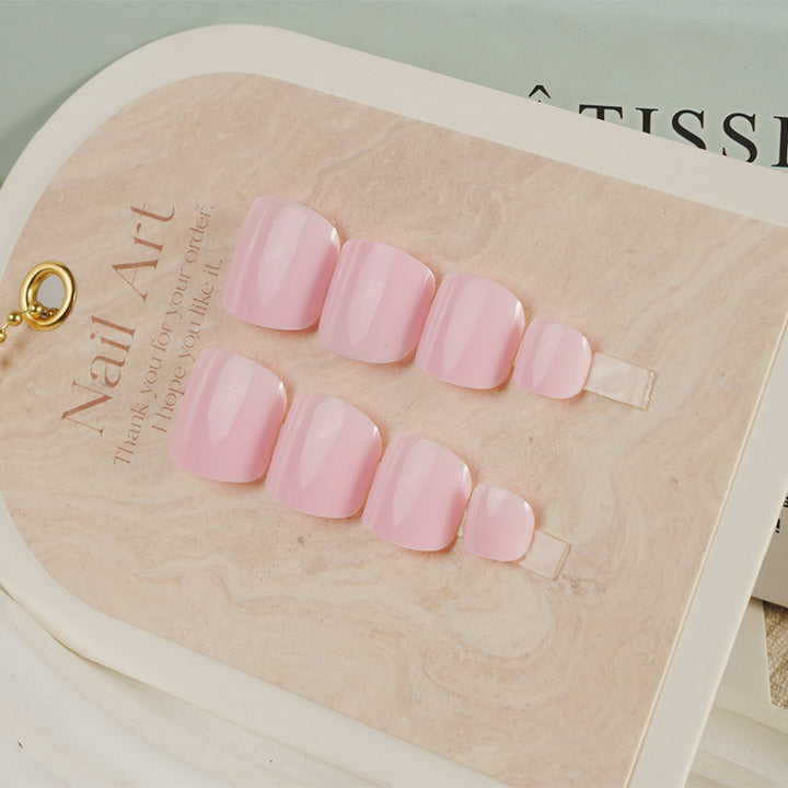 Glänzendes Quadrat Press-On Zehennagel Set Karnz