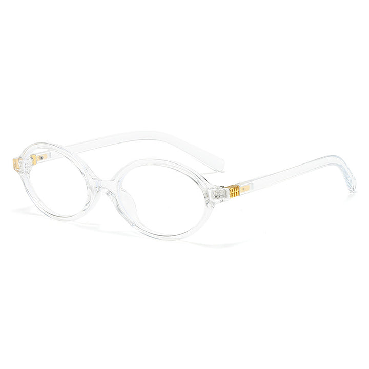 Damen modische ovale Brille mit goldenen Akzenten Karnz