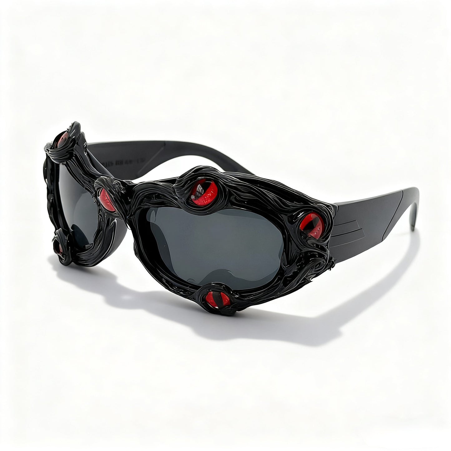 Damen kreative Designer-Sonnenbrille mit extravaganten 3D-Elementen Karnz