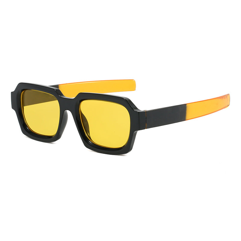 Damen modische stilvolle quadratische Sonnenbrille mit kontrastierendem Rahmen Karnz