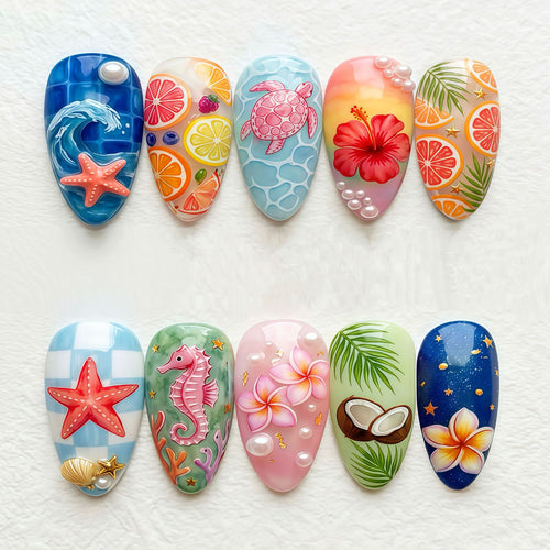 Kreative Themen Press-On Nagelkunst Kollektion