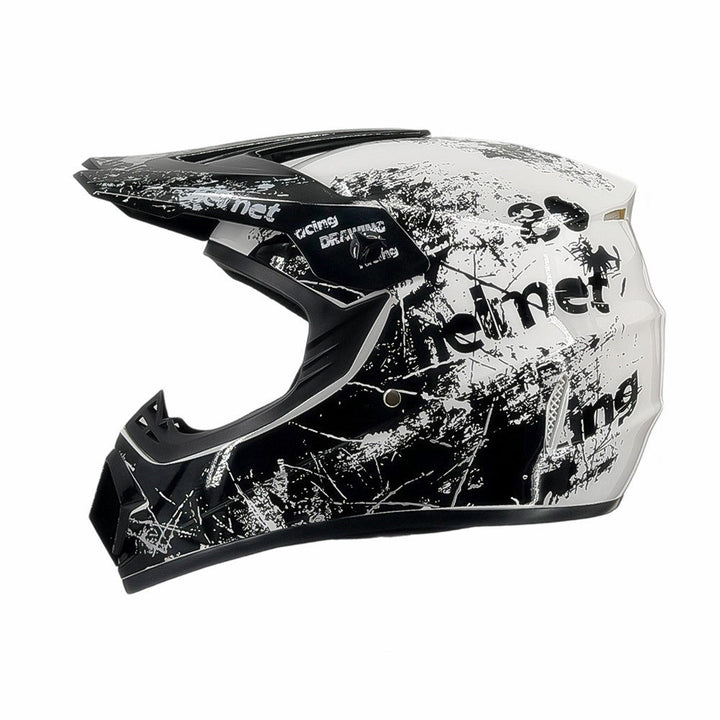 Vollgesicht-Motocross-Helm mit verlängertem Visier und verstärktem Kinnschutz Karnz