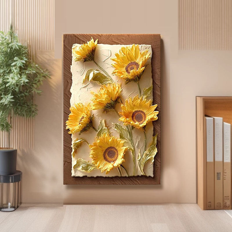 Blumenreiches Relief-Kunstdruck