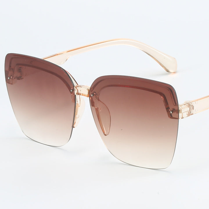 Damen modische Shield-Sonnenbrille mit modernem, eckigem Design Karnz