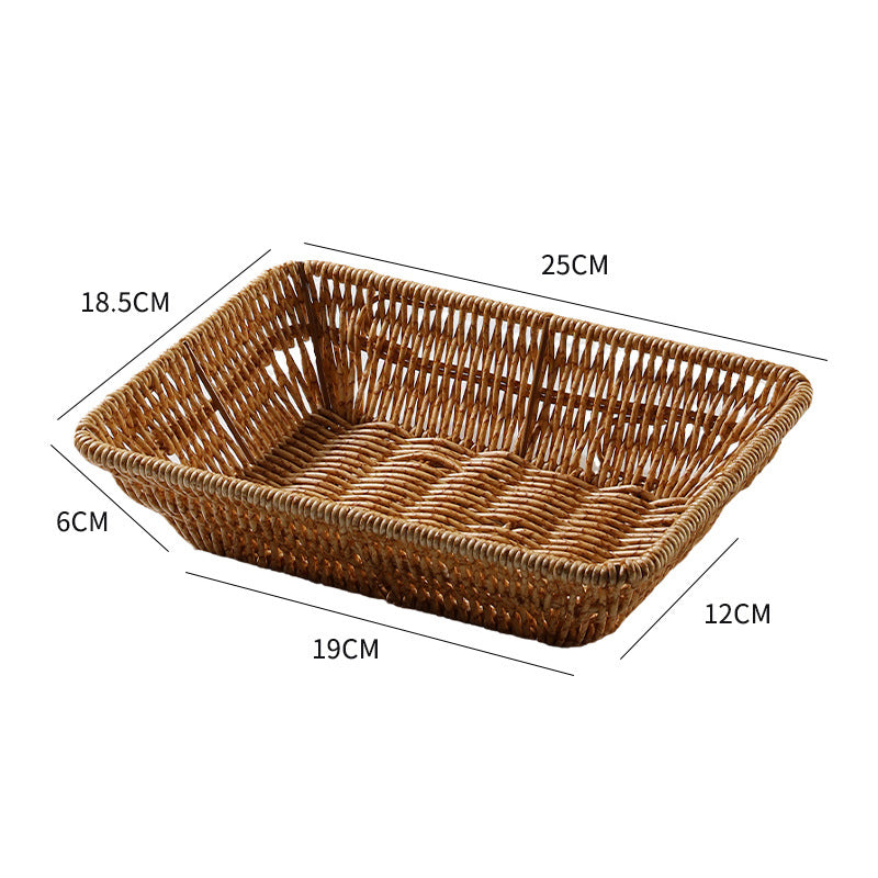 Unisex Rundes Körbchen aus handgewebtem Rattan Karnz