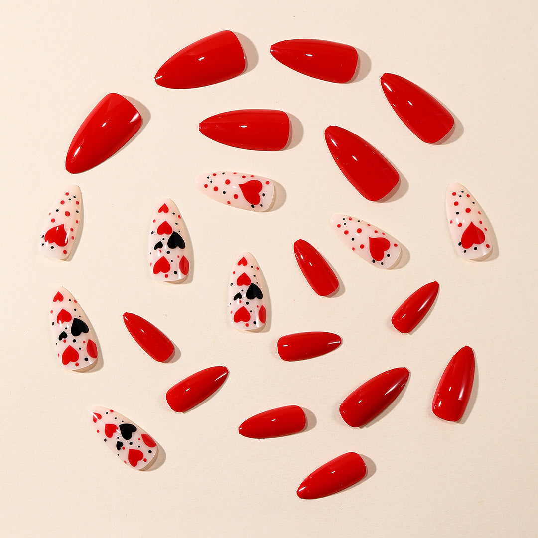 Herz-Themen Stiletto Nagelkunst Erweiterungen Karnz