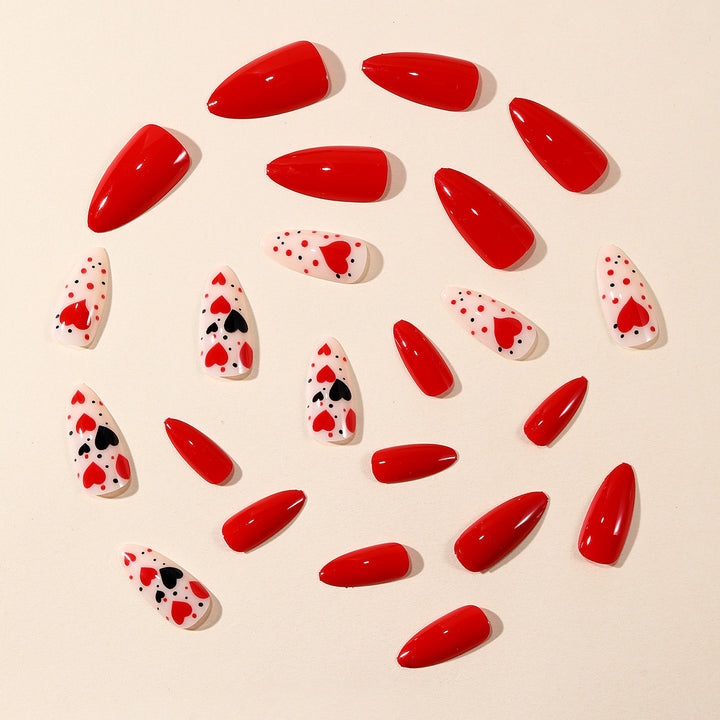 Herz-Themen Stiletto Nagelkunst Erweiterungen Karnz