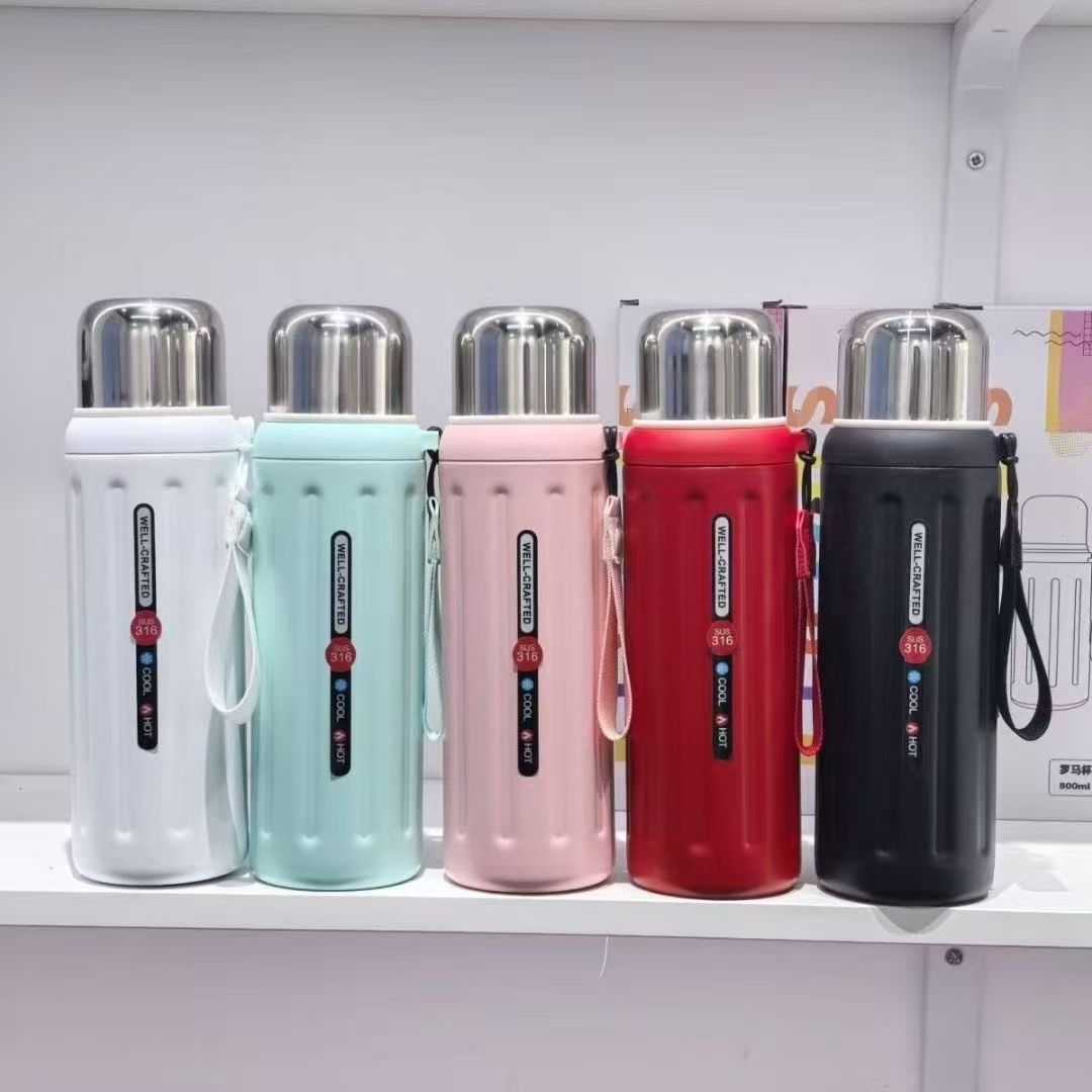 Unisex Thermo-Isolierflasche mit praktischem Tragegriff Karnz