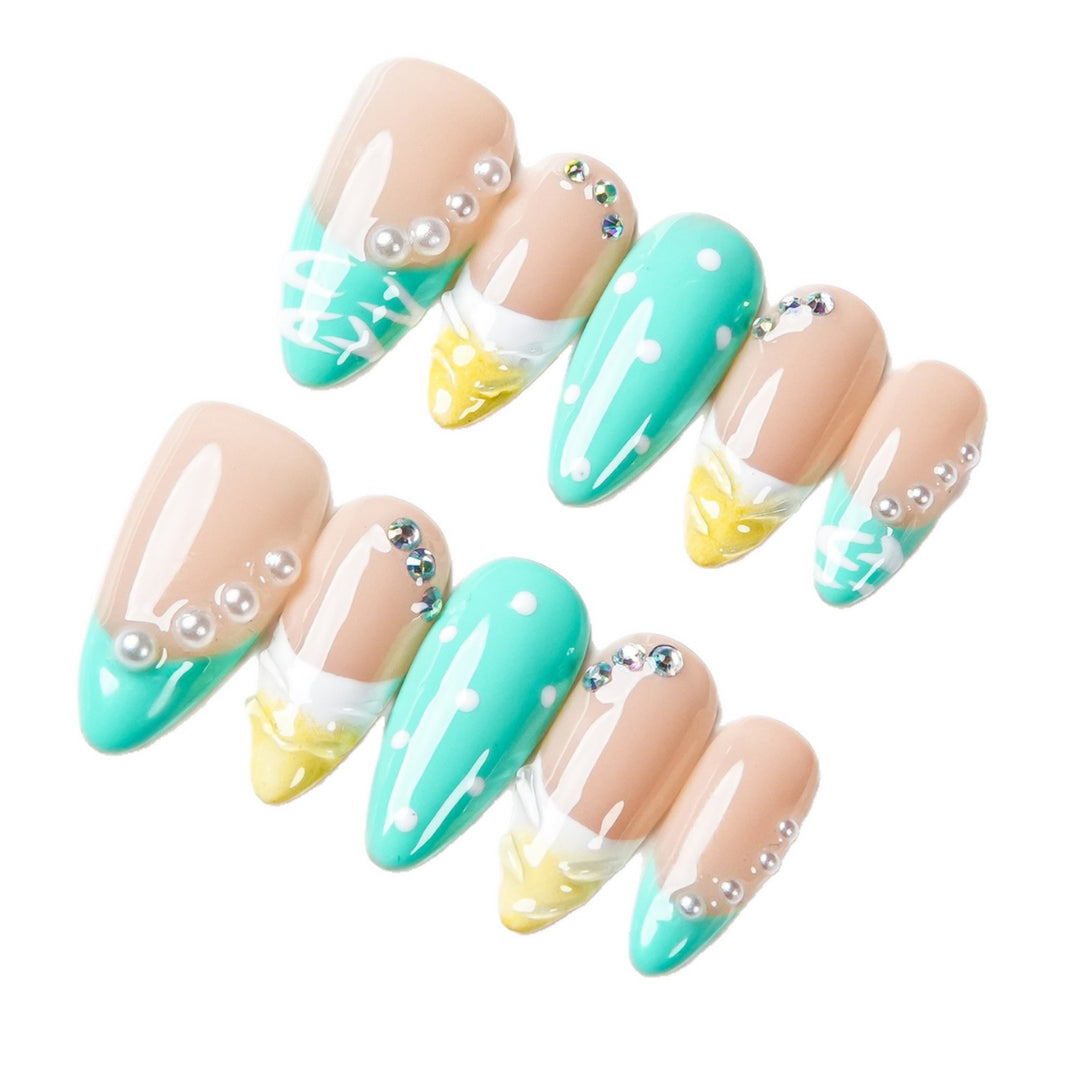 Künstlerisches Eiscreme-Themen-Presse-Nagelset
