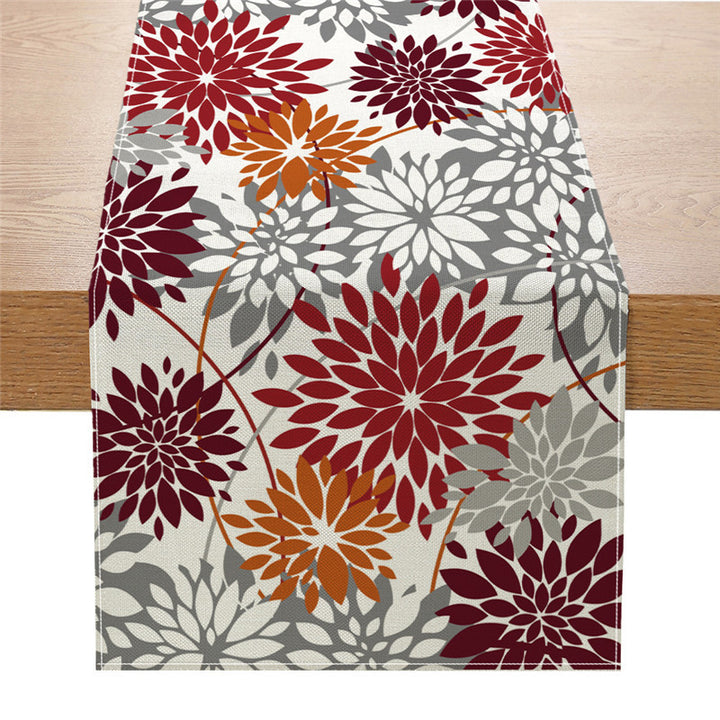 Dekorativer Baumwoll-Leinen Floral Tischläufer mit langlebigem, schmutzabweisendem Gewebe