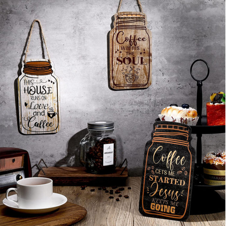 Rustikale kaffeethemed Holz Wandkunst
