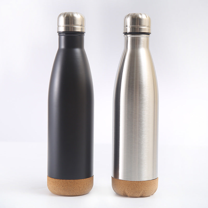 Damen stilvolle Edelstahl Isolierflasche mit Korkboden Karnz