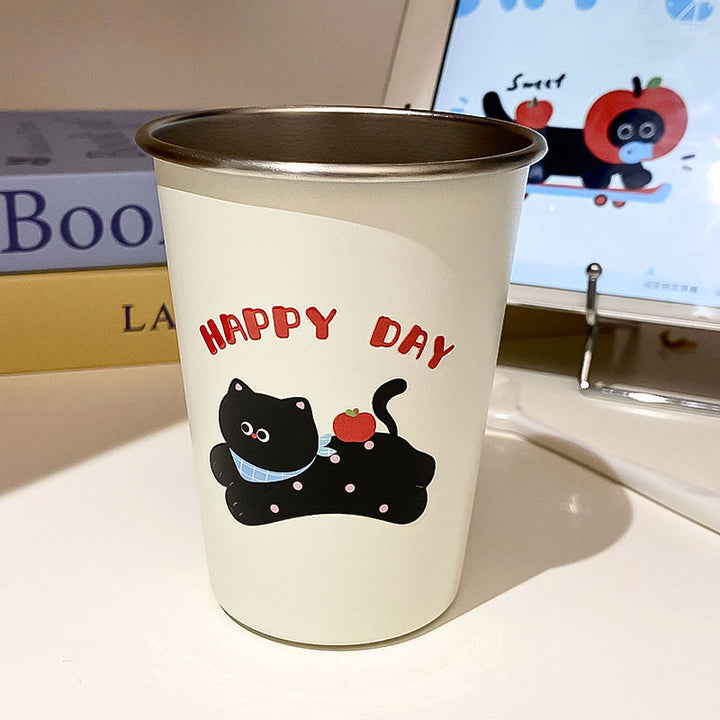 Edelstahl Trinkbecher mit Fröhlichem Hunde-Motiv Karnz