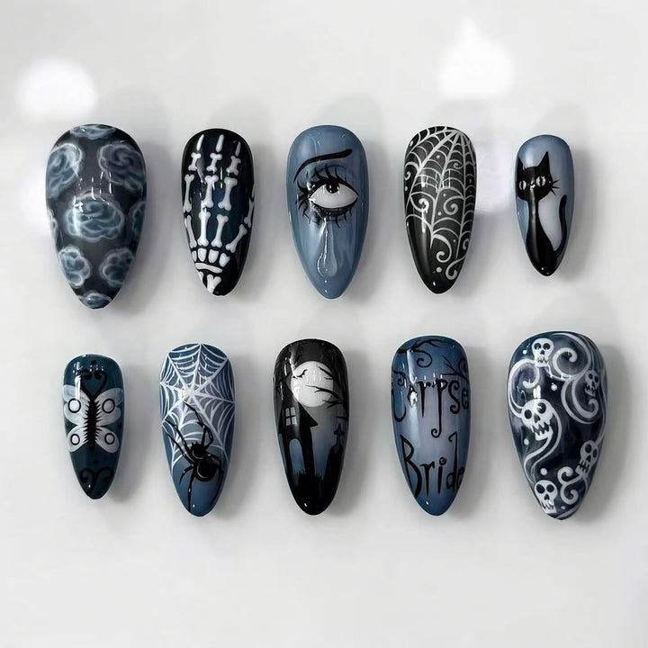 Gothic-Themen Press-On Nagelkunst Set