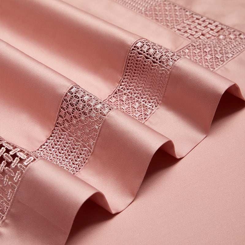 Luxuriöser Satin Bettbezug und Laken Bettwäsche Set