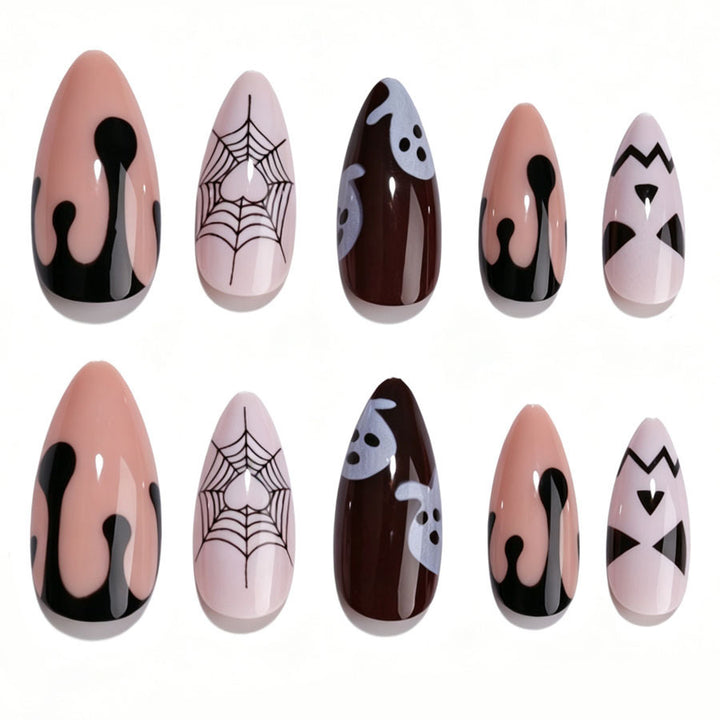 Kreatives Kunstnagelset mit Halloween-Motiven Karnz