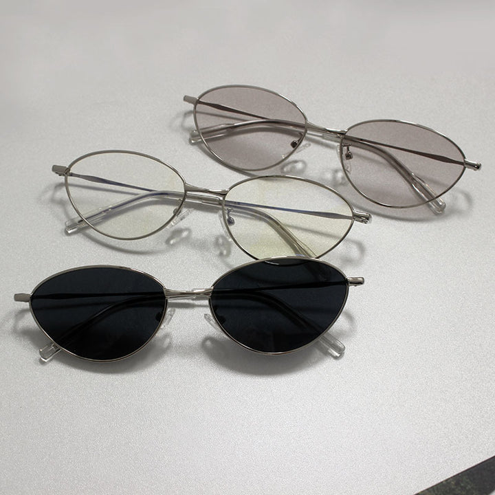 Modische Rechteckige Brille mit Feinem Metallrahmen Karnz