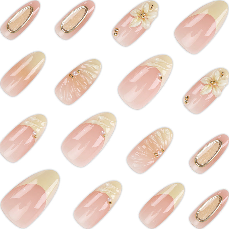 Dekorativer Floral Stiletto Press-On Nagelset Karnz