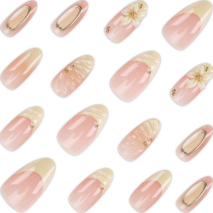 Dekorativer Floral Stiletto Press-On Nagelset Karnz