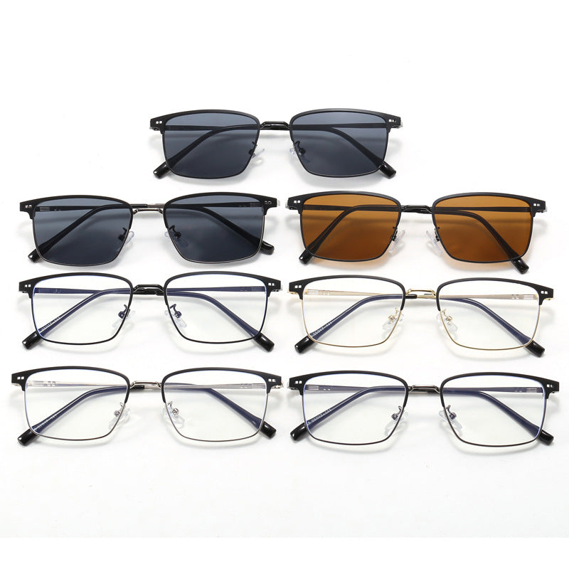 Damen elegante quadratische Brille mit feinem Metallrahmen Karnz