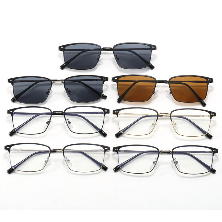Damen elegante quadratische Brille mit feinem Metallrahmen Karnz