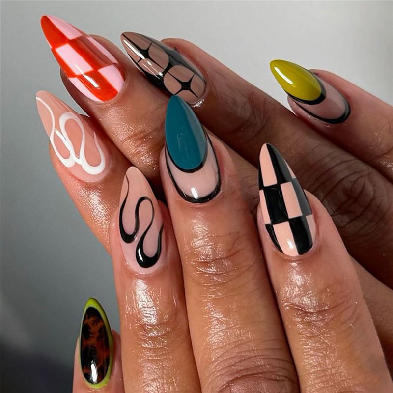 Abstract Artistische Press-On Nagelset Karnz