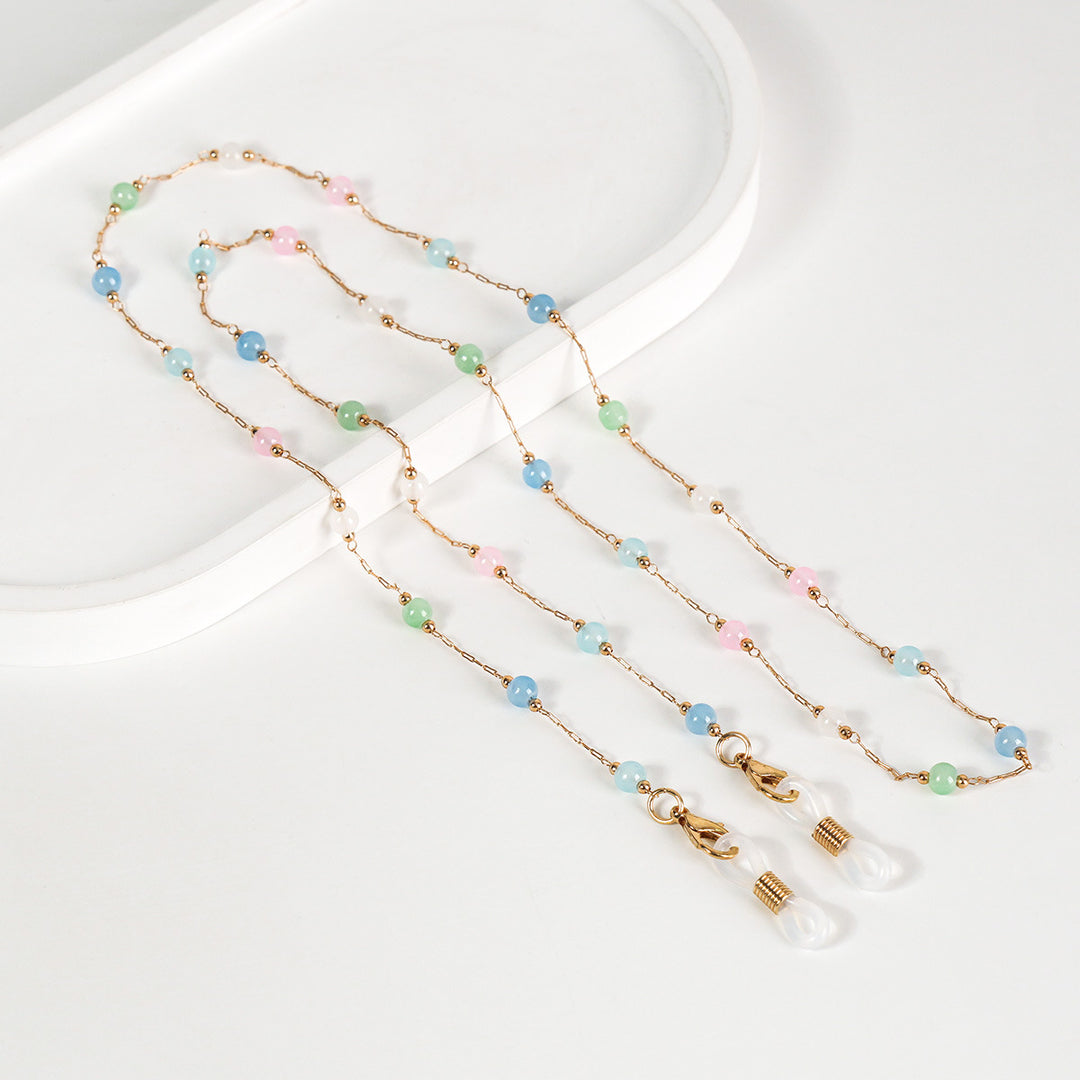 Elegante Perlen Brille Kette Karnz