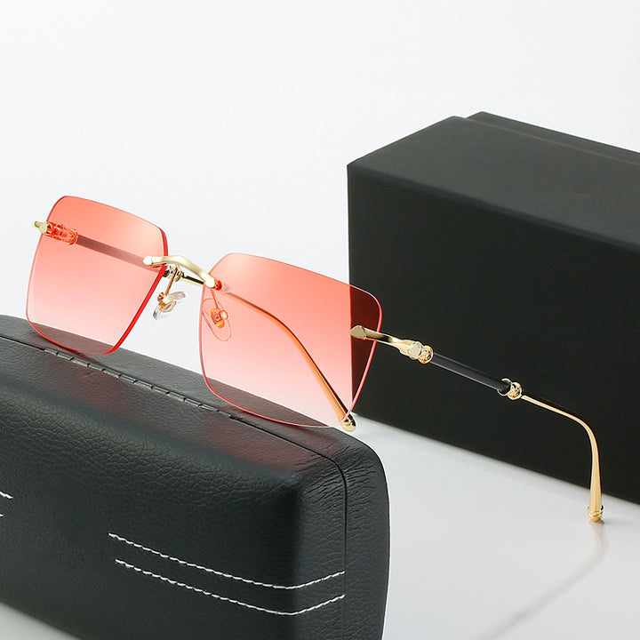 Damen modische Sonnenschutzbrille mit quadratischem Rahmen und luxuriösen Akzenten Karnz