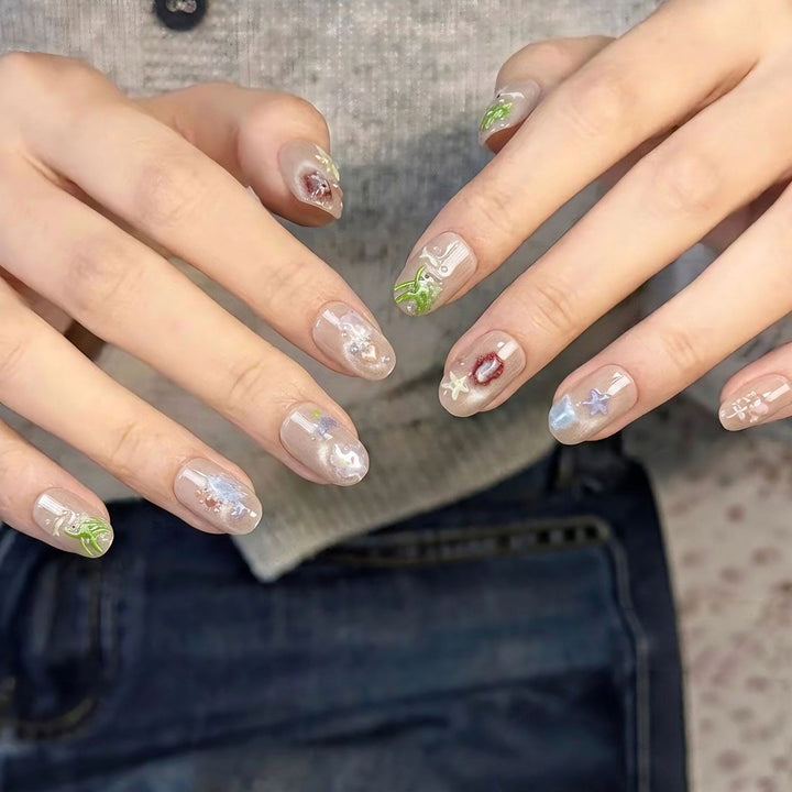 Künstlerisches Nagelkunst Press-On Set