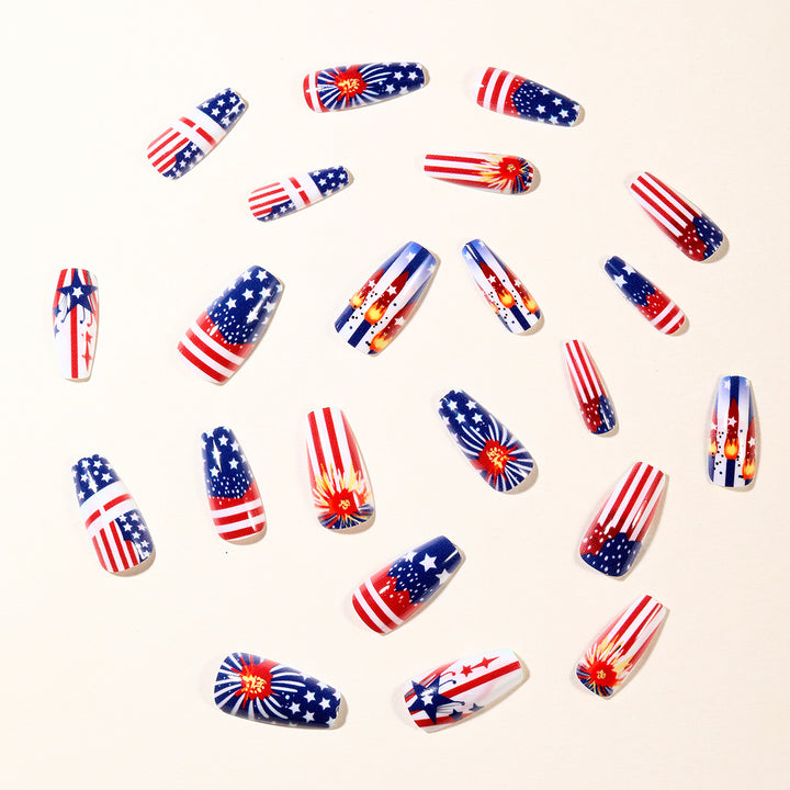 Patriotisches Nagelkunst-Dekorationsset Karnz