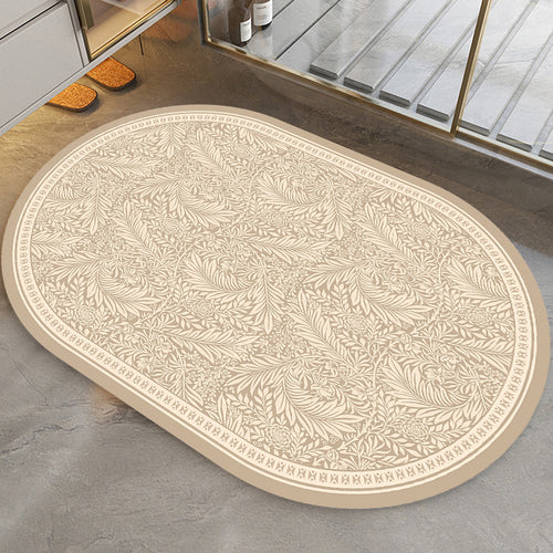 Eleganter Blättermuster-Teppich