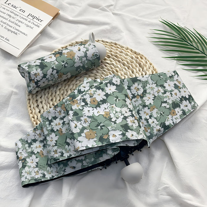 Damen Faltbarer Regenschirm mit elegantem Blumenmuster Karnz