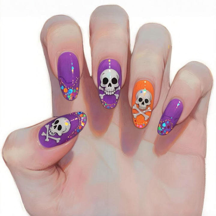 Halloween-Themen Schädel Nagelkunst Set Karnz