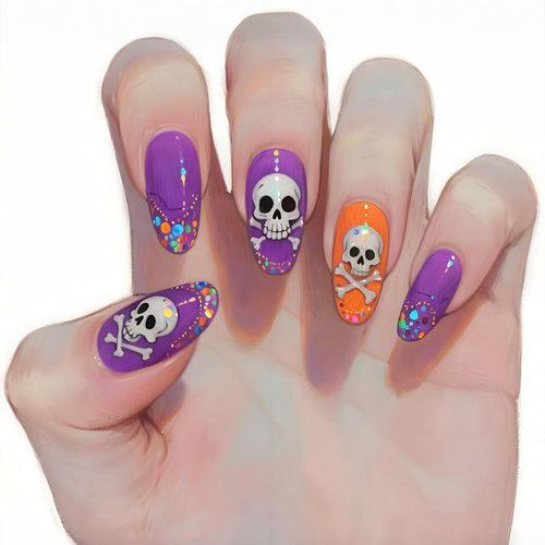 Halloween-Themen Schädel Nagelkunst Set Karnz