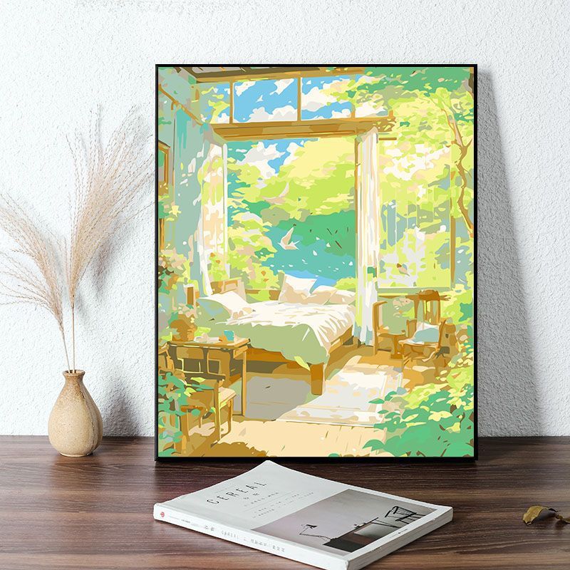 Gemütliche Schlafzimmer-Szene Leinwanddruck Karnz