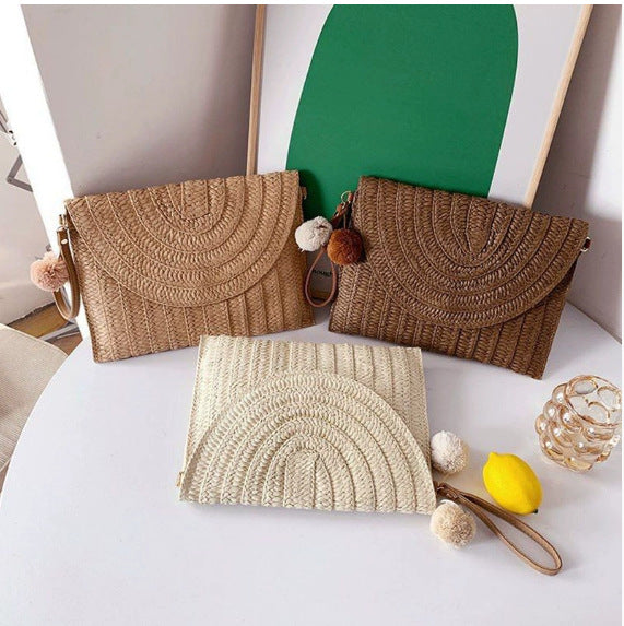 Damen Clutch aus geflochtenem Naturmaterial Karnz