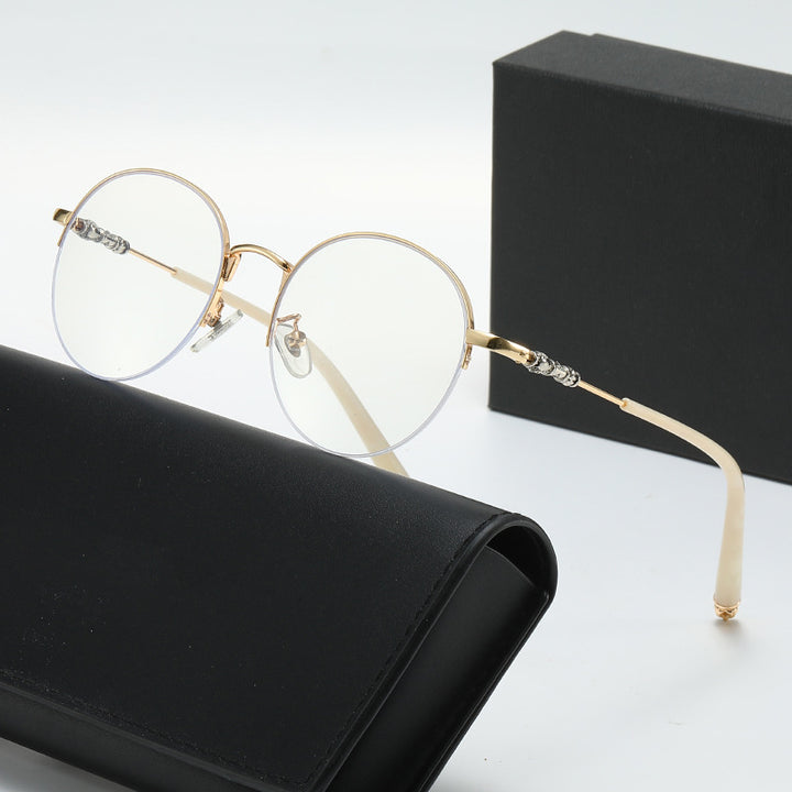 Damen runde Sonnenbrille mit elegantem Metallrahmen und komfortablen Nasenpads Karnz