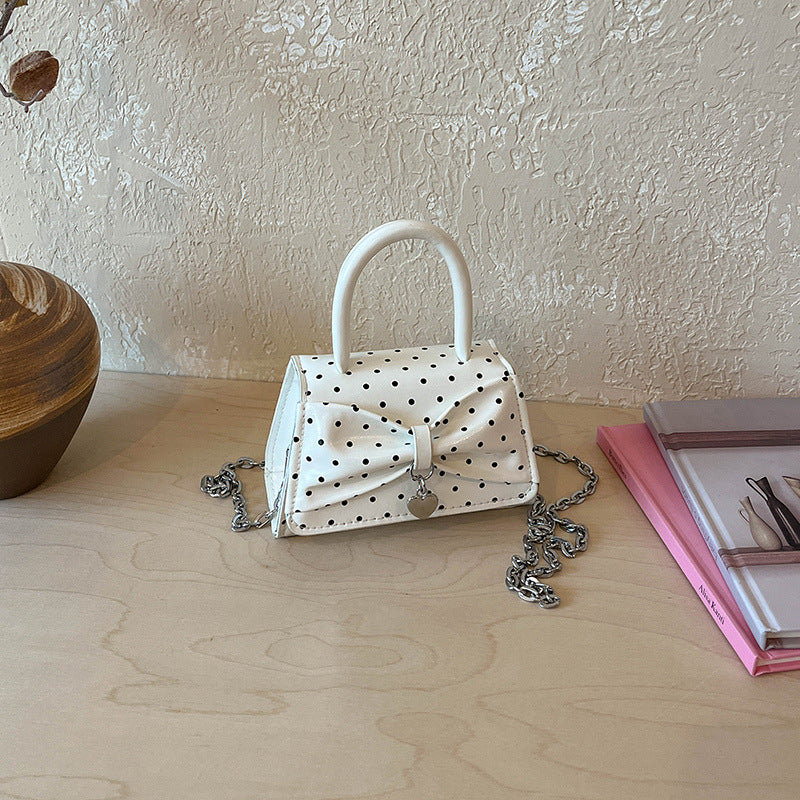 Polka Dot Schleifen-Detail Handtasche