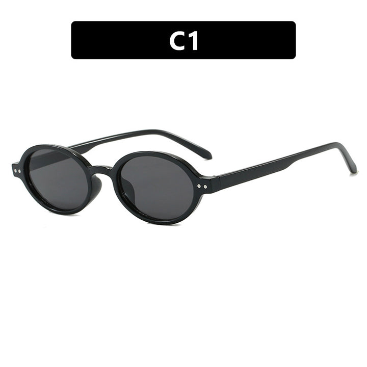 Damen modische ovalförmige Sonnenbrille mit ausgefallenem Rahmen Karnz