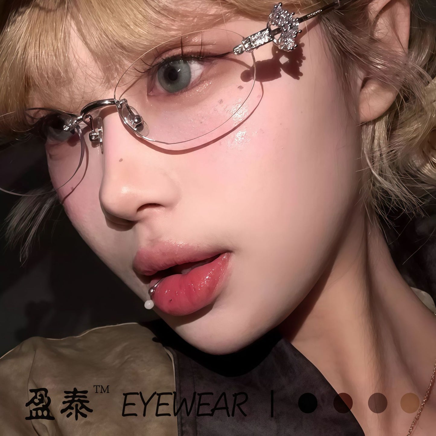 Damen elegante Sonnenbrille mit geometrischem Rahmen Karnz