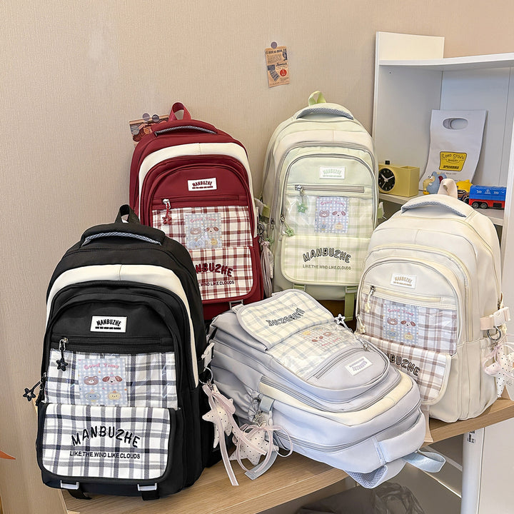 Trendiger geräumiger Rucksack mit transparenter Tasche Karnz