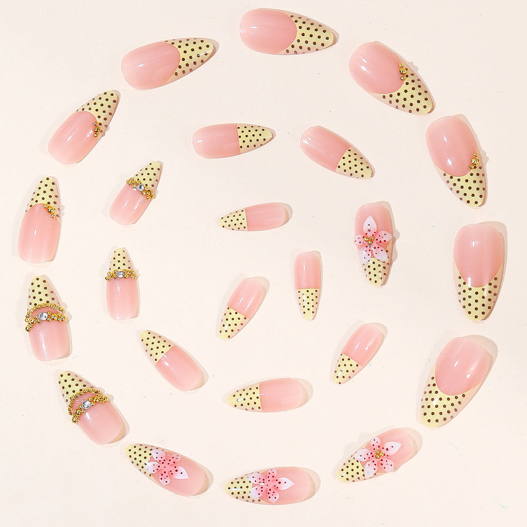 Künstlerische 3D Blumen Akzent Stiletto Nagelkunst Verlängerungen Karnz
