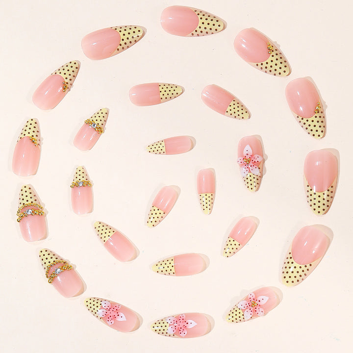 Künstlerische 3D Blumen Akzent Stiletto Nagelkunst Verlängerungen Karnz