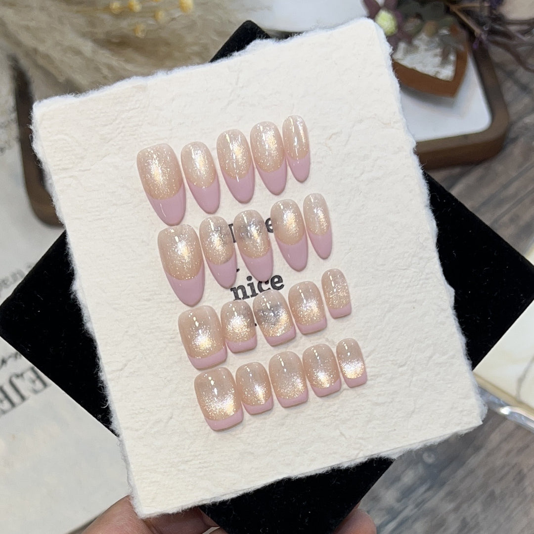 Traumhaft Glitzerndes Press-On Nagelset Karnz