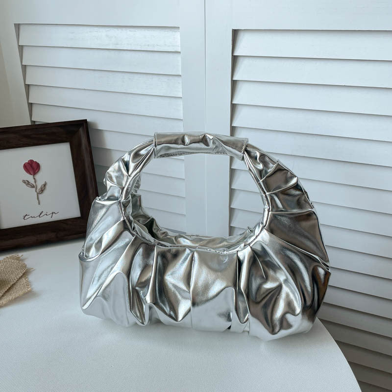Rüschensatin-Handtasche